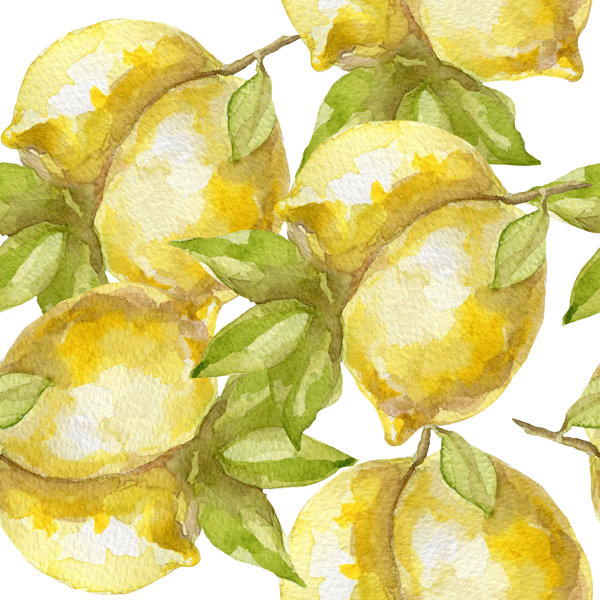 Brambly Cottage Nahtloses Muster einer süßen, saftigen Zitrone von